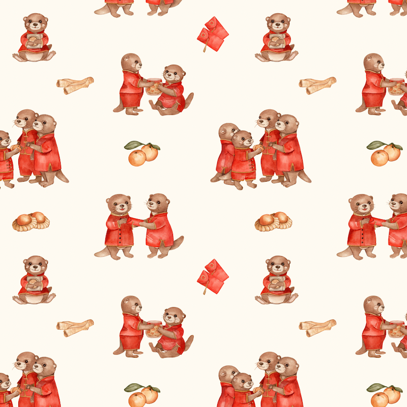 Otters go 拜年 - 2pc Day Wear Set & Dress