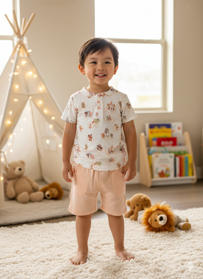 Zodiac Chess Club - 2pc Day Wear Set & 2pcs girls flutter shorts set