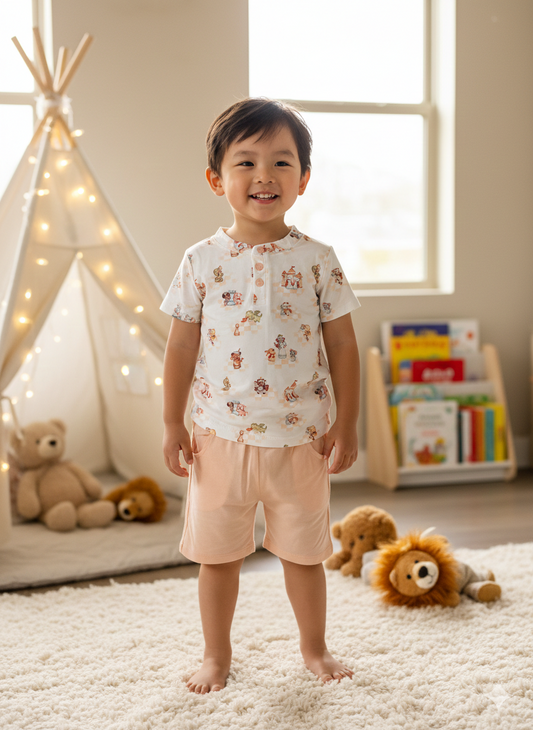 Zodiac Chess Club - 2pc Day Wear Set & 2pcs girls flutter shorts set