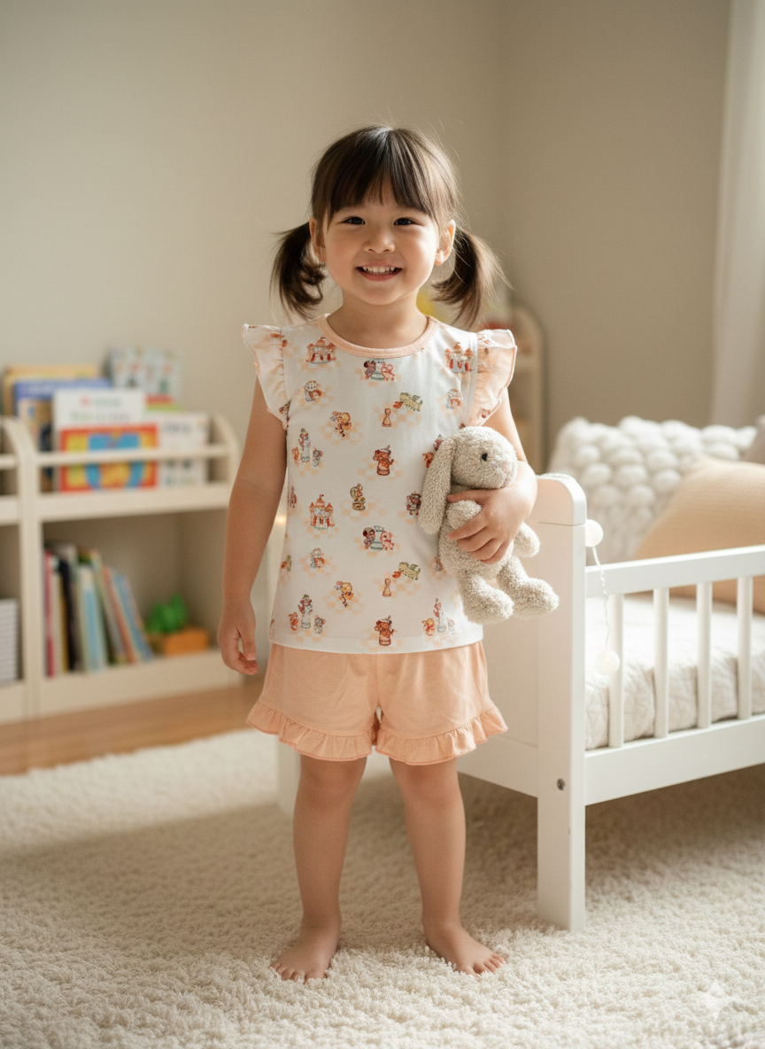Zodiac Chess Club - 2pc Day Wear Set & 2pcs girls flutter shorts set
