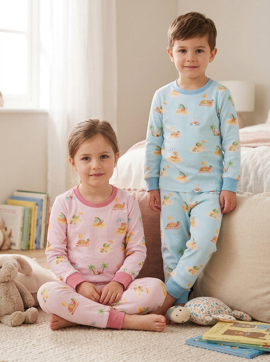 Animals by the Beach - 2pc Pyjamas Set