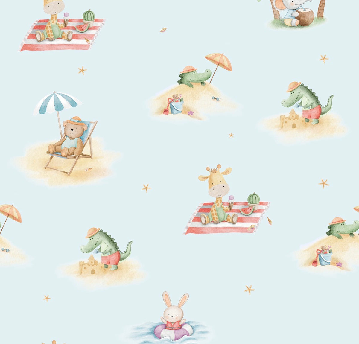 Animals by the Beach - 2pc Pyjamas Set